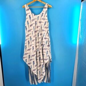 Angelique St. Croix cotton bird print maxi dress